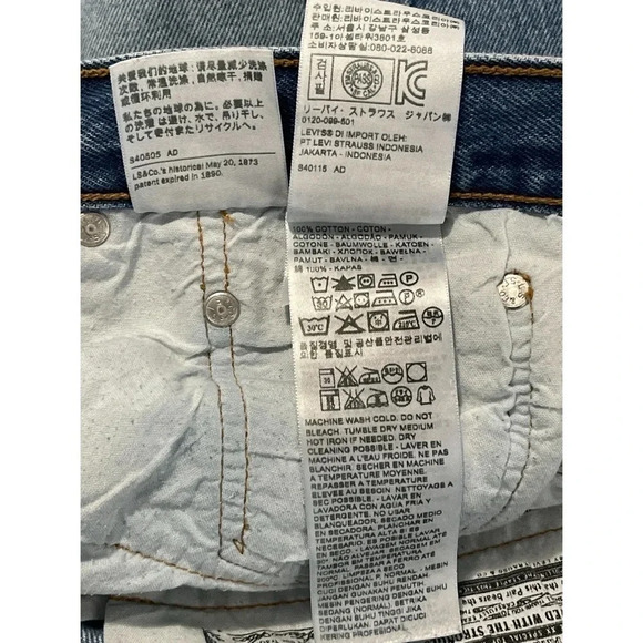 Levis 501 CT Jeans Men’s 36x27 Blue Button Fly Tapered Medium Wash Distressed - Picture 13 of 15